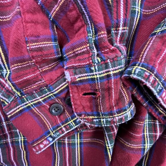 Vintage L.L. Bean Well Worn Red Plaid Flannel Shirt Mens XL Regular 100% Cotton - Picture 5 of 11